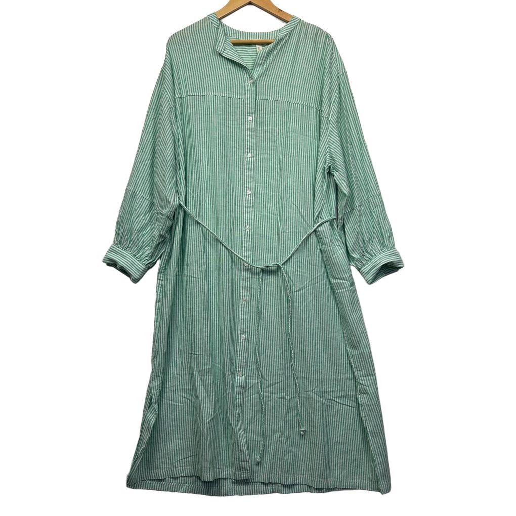 H&M Green Linen Shirt Dress - Size XL