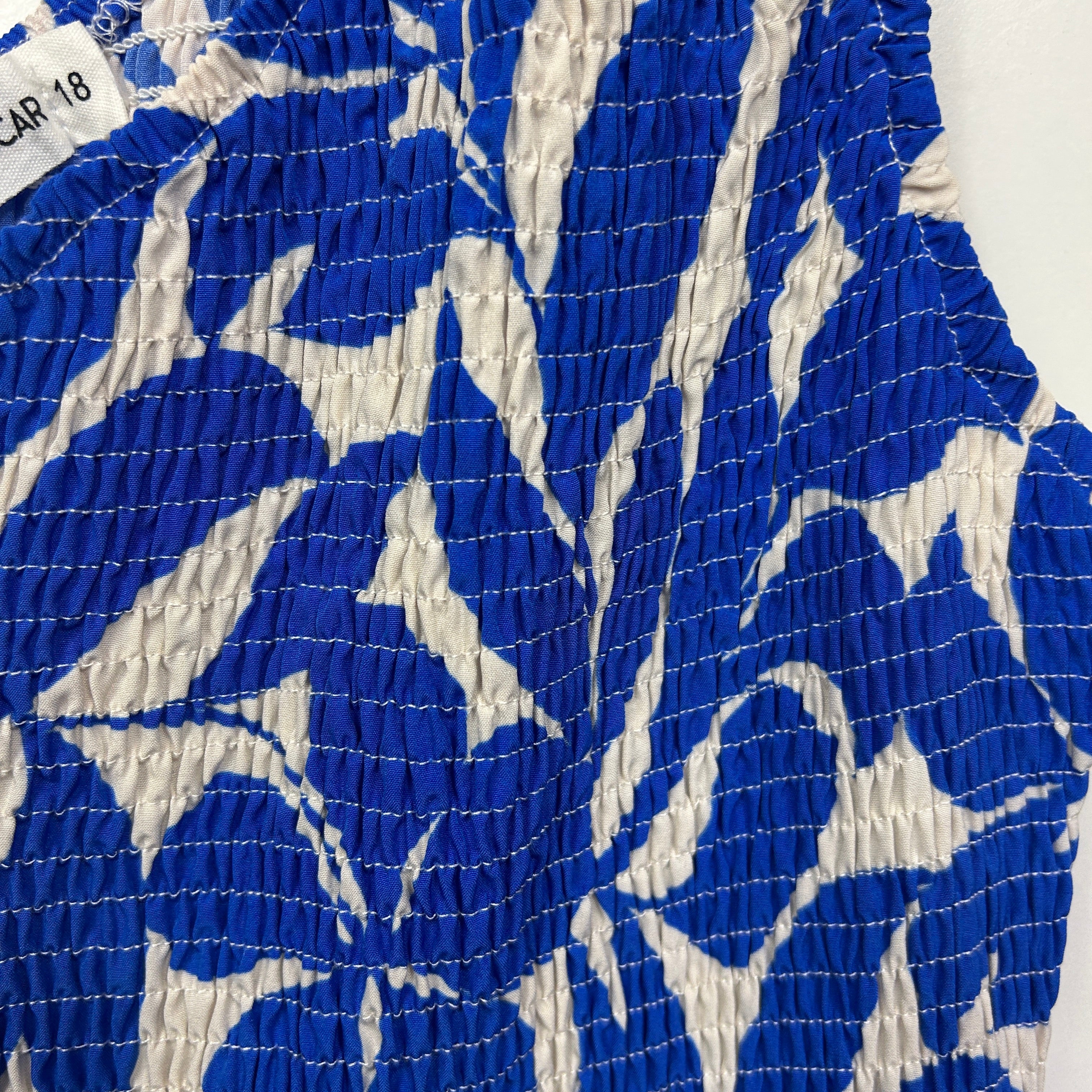 Henry Oscar Blue and White One Shoulder Maxi Dress - Size 18 - Image 4