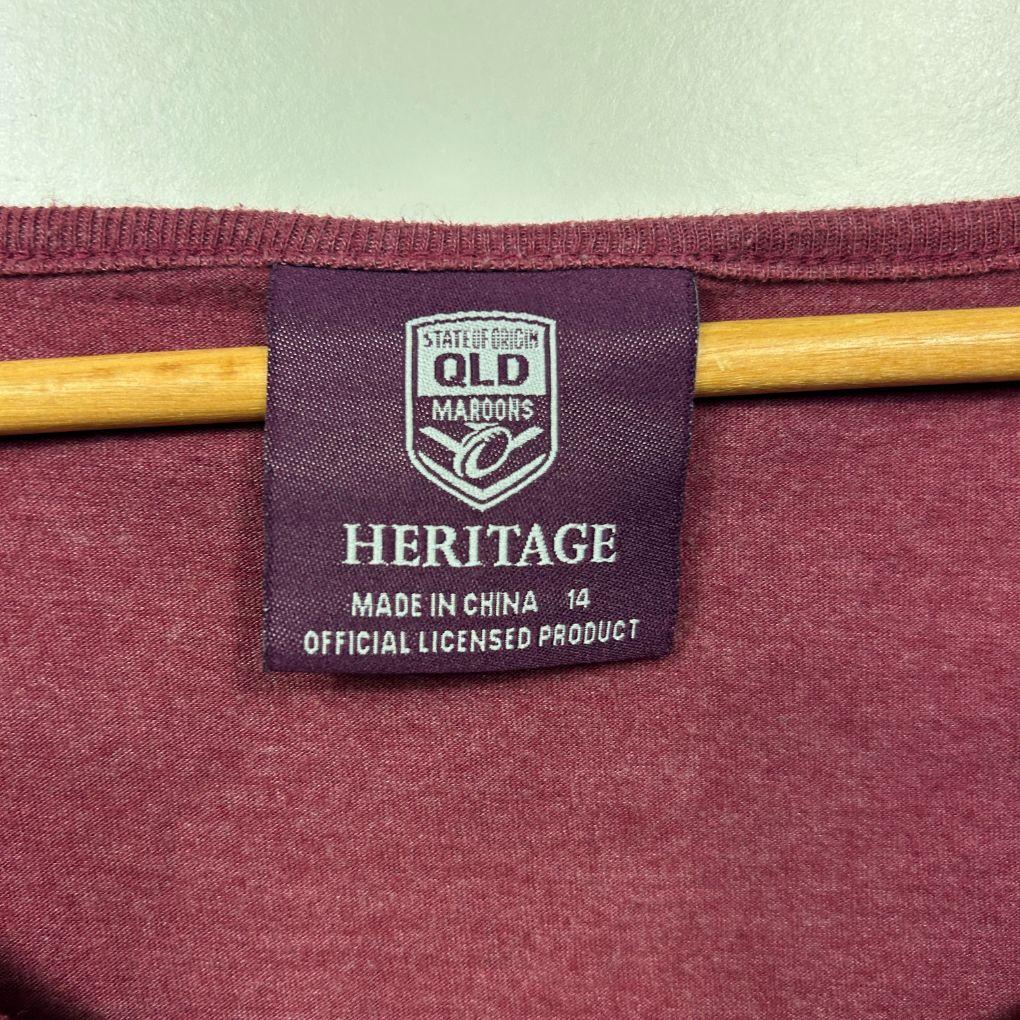 State of Origin QLD Maroons Cotton Tee - Size 14 - Image 2