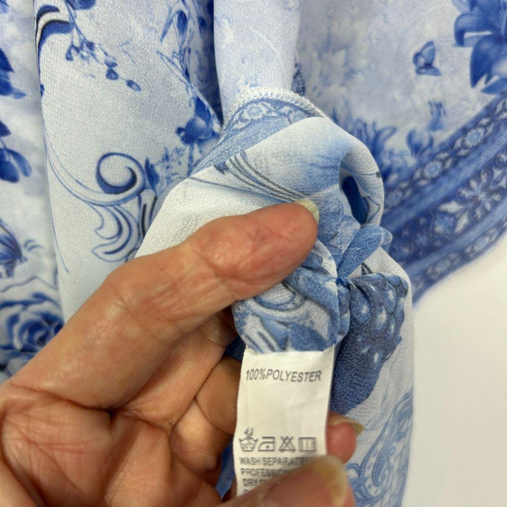 Hourglass Blue Paisley Sheer Kaftan Top - Size 20 - Image 3