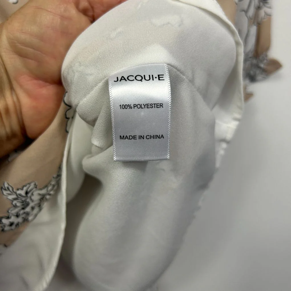 Jacqui E Beige Floral Print Top - Size 14 - Image 3