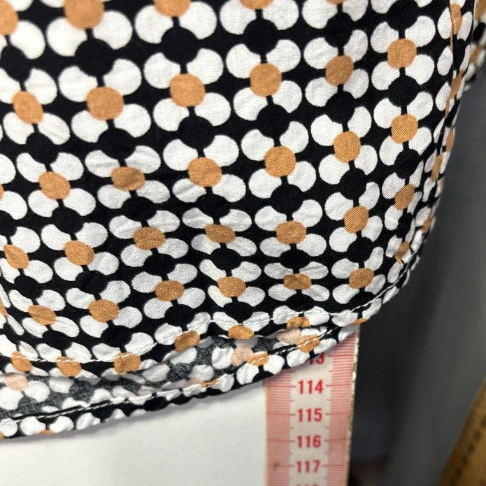 Jacqui E Black and Tan Geometric Dot V-Neck Dress - Size 16 - Image 6