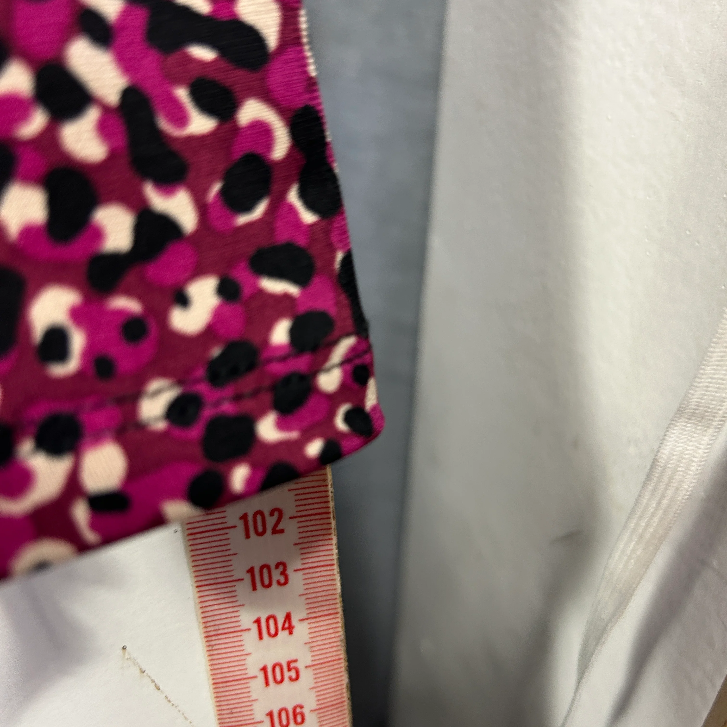 Jacqui E Burgundy and Pink Leopard Print Dress - Size L - Image 8
