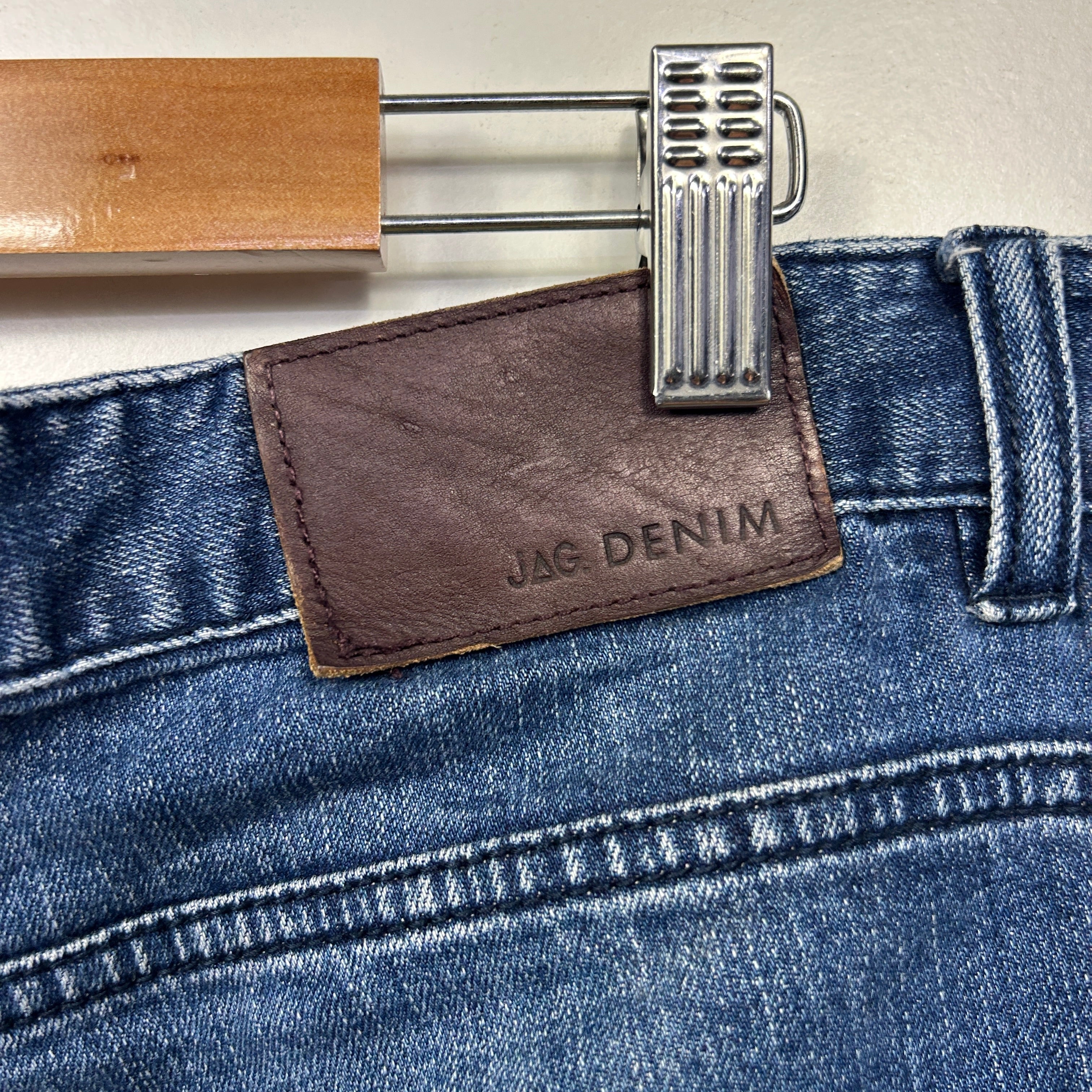 JAG Blue Cotton Denim Shorts - Size 40 - Image 6
