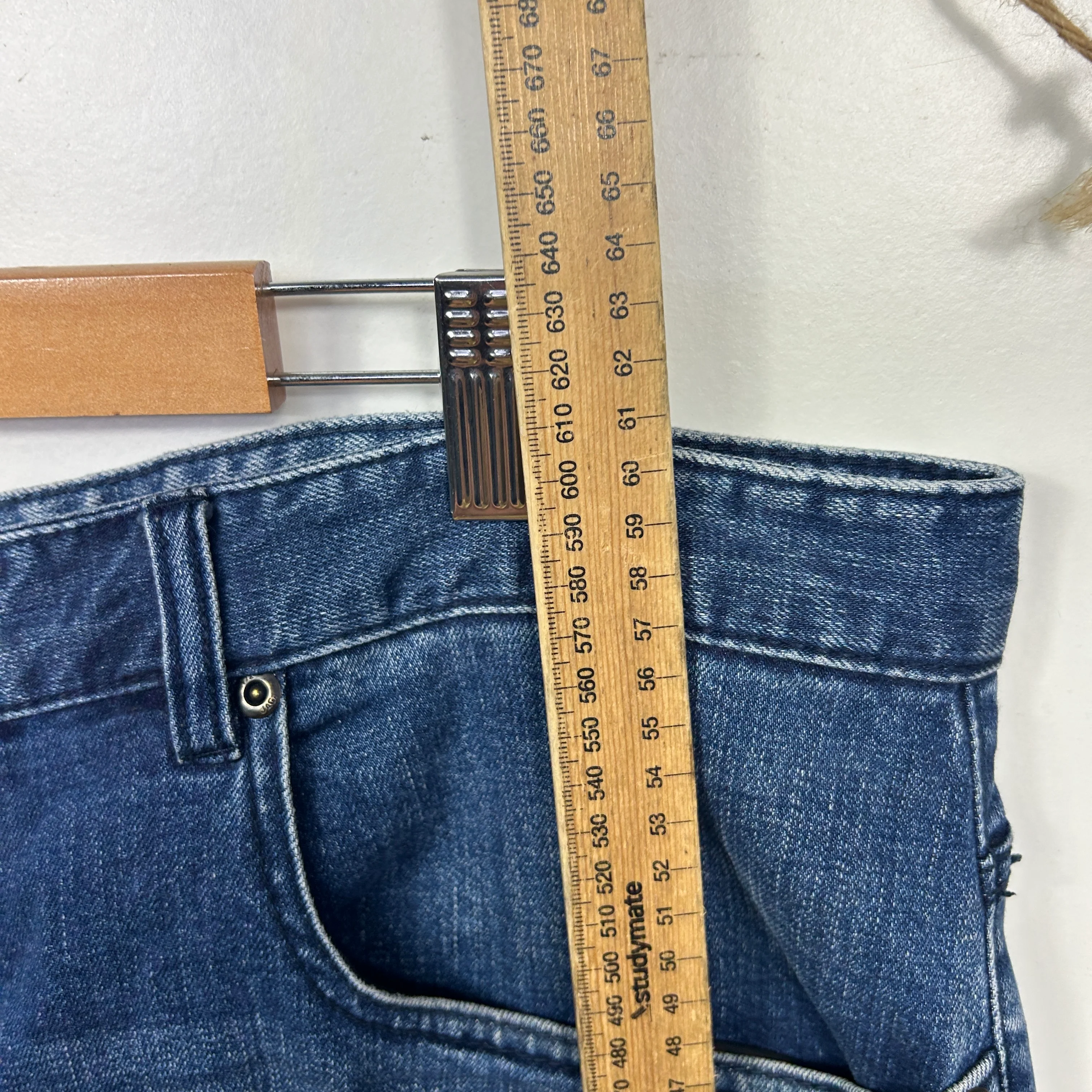 JAG Blue Cotton Denim Shorts - Size 40 - Image 8