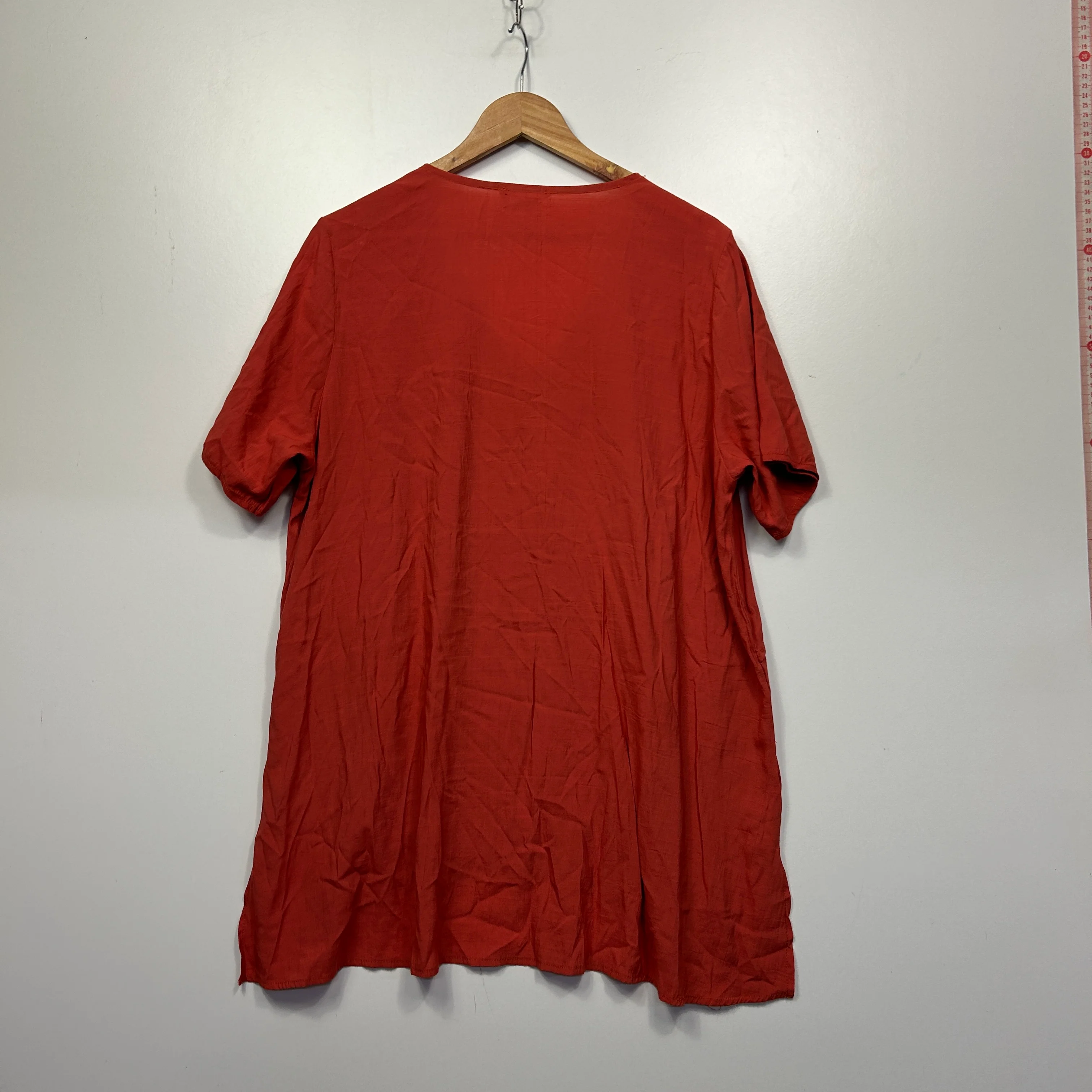 La Moda Plus Rust Short Sleeve Tunic Top - Size Large - Image 2
