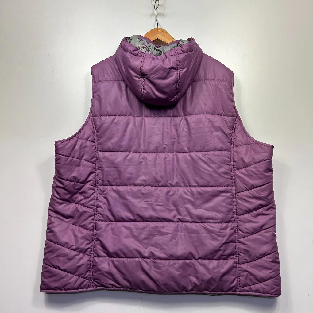 Janina Purple Puffer Vest - Size 22 - Image 2