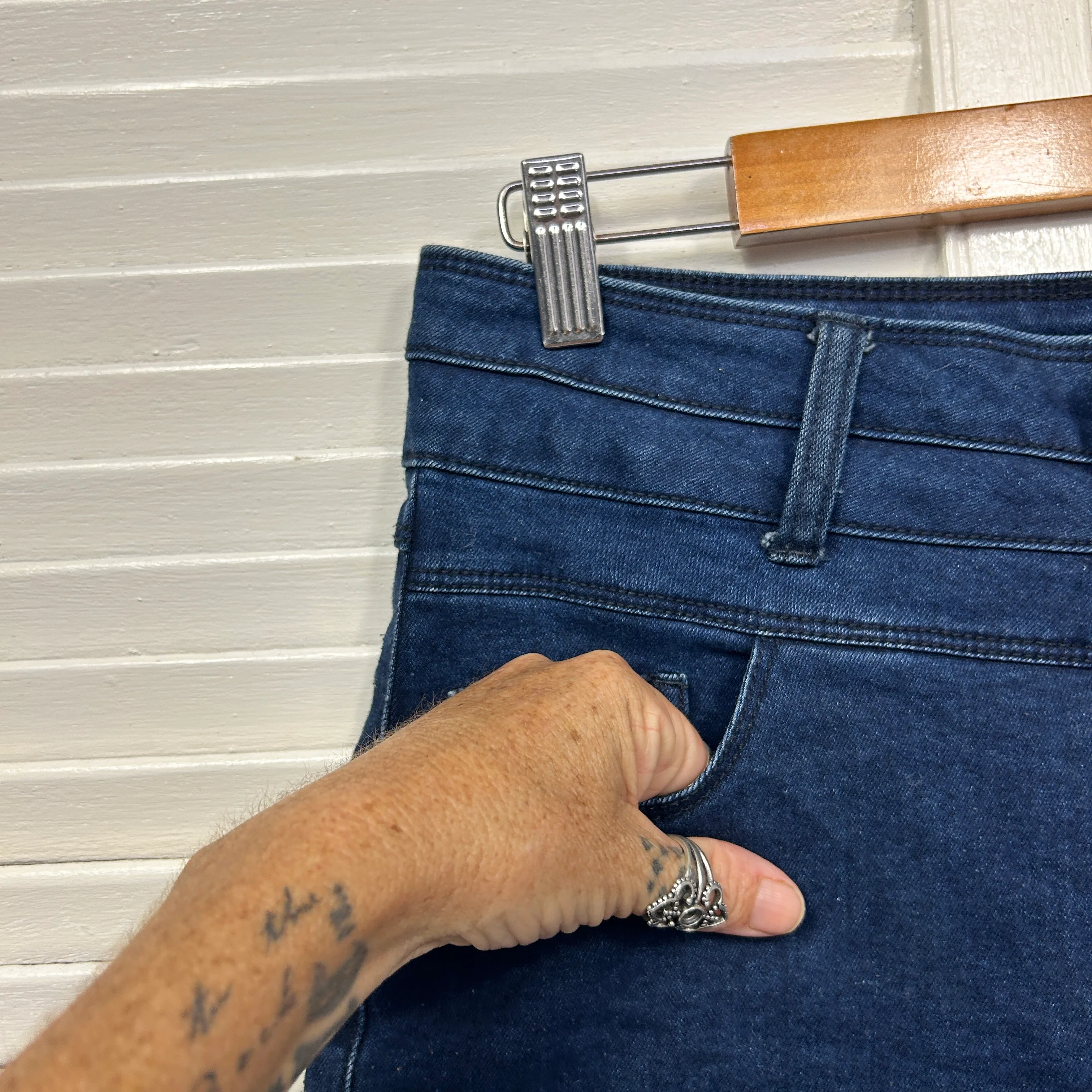 Jay Jays Denim Shorts Size 14 High Rise Cut Off - Image 2