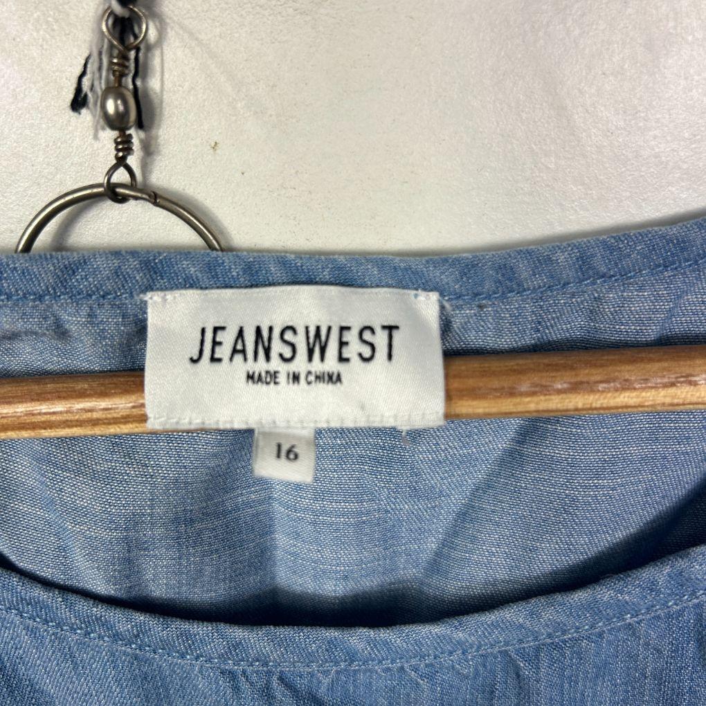 Jeanswest Blue Chambray Top - Size 16 - Image 2