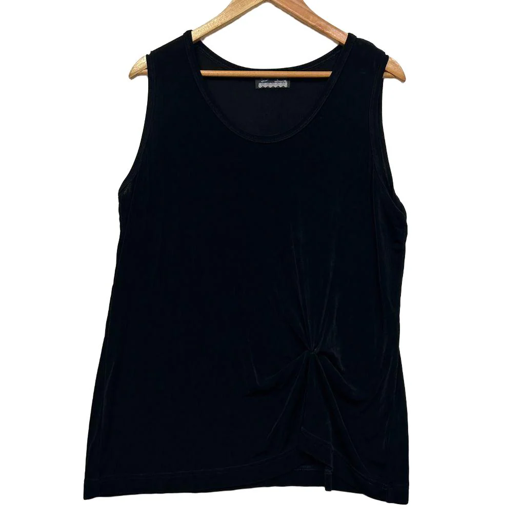Vintage Liz Davenport Black Sleeveless Top - Size XL
