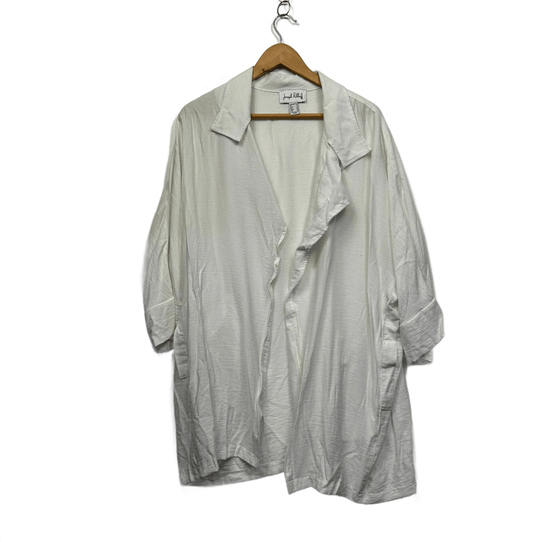 Joseph Ribkoff White 3/4 Sleeve Open Jacket Top Blouse Size 16
