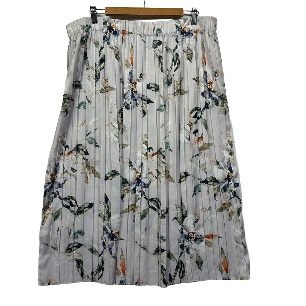 Jump Multicoloured Floral Pleated Skirt - Size 16