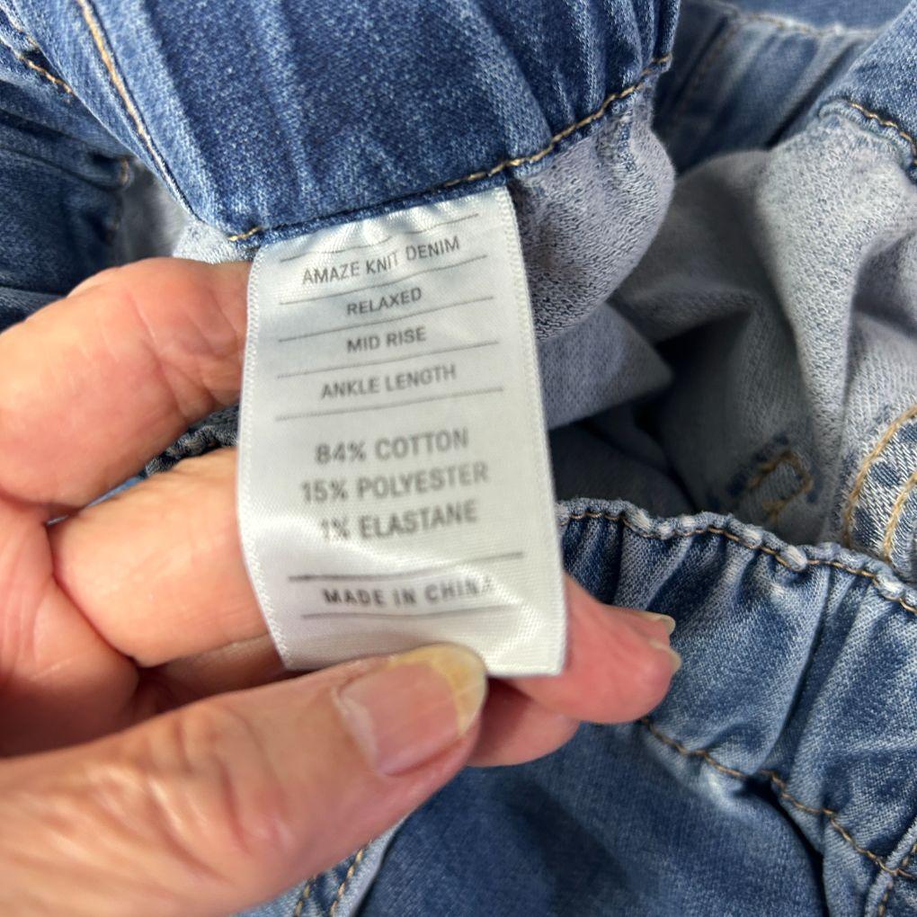 Just Jeans Blue Denim Drawstring Relaxd Mid Rise Ankle Jeans - Size 22 - Image 3