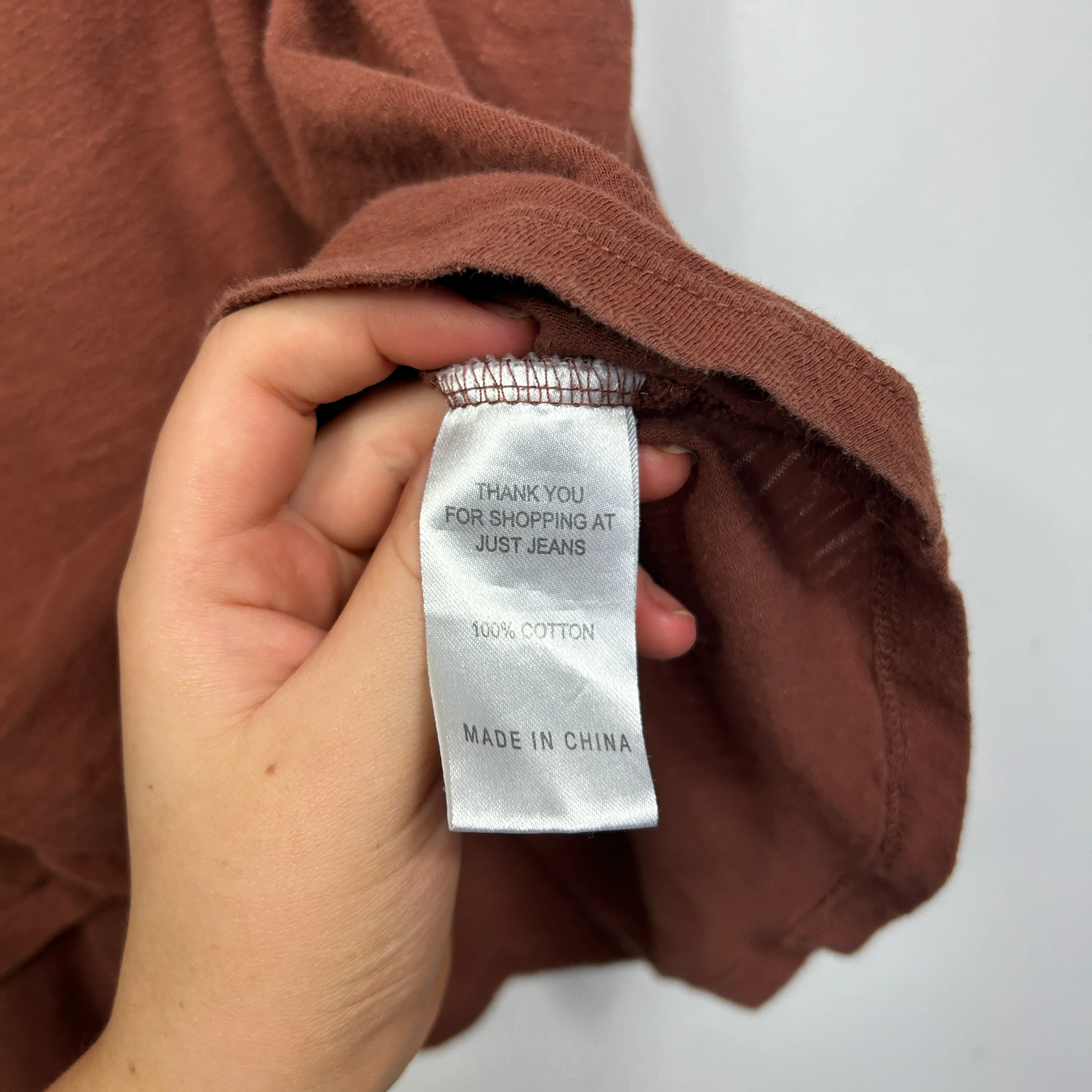 Just Jeans Brown Cotton T-Shirt - Size L - Image 3