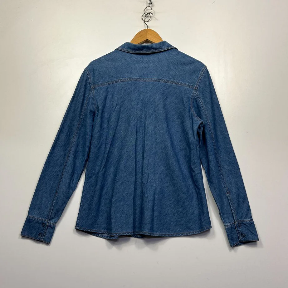 Vintage Katies Blue Denim Cotton Shirt - Size 12 - Image 3