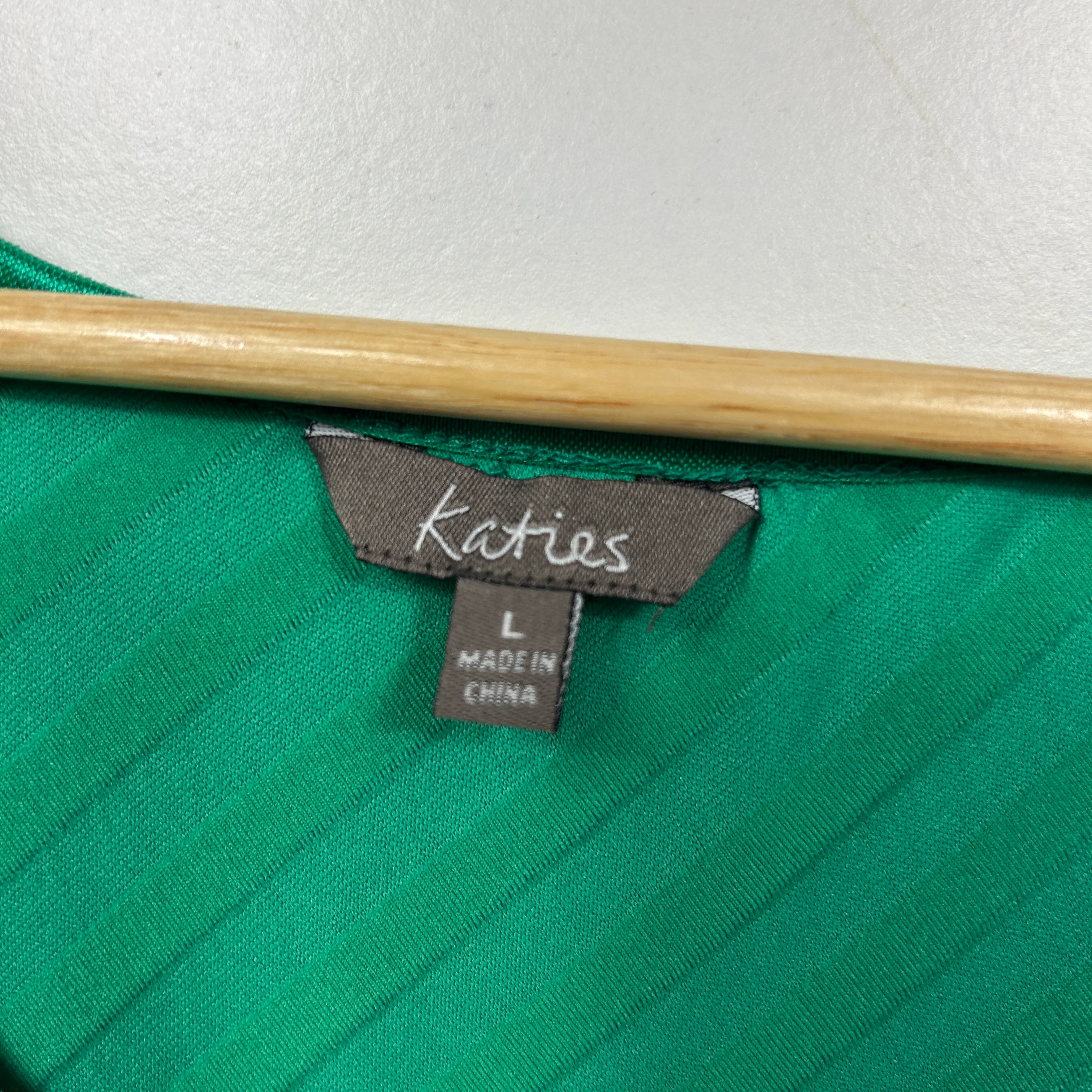 Katies Green Textured Short Sleeve Top - Size L - Image 3