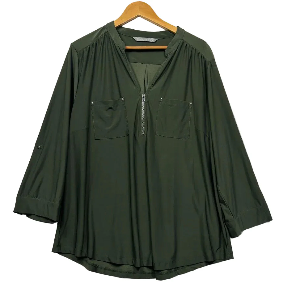 Katies Olive Blouse - Size 2XL