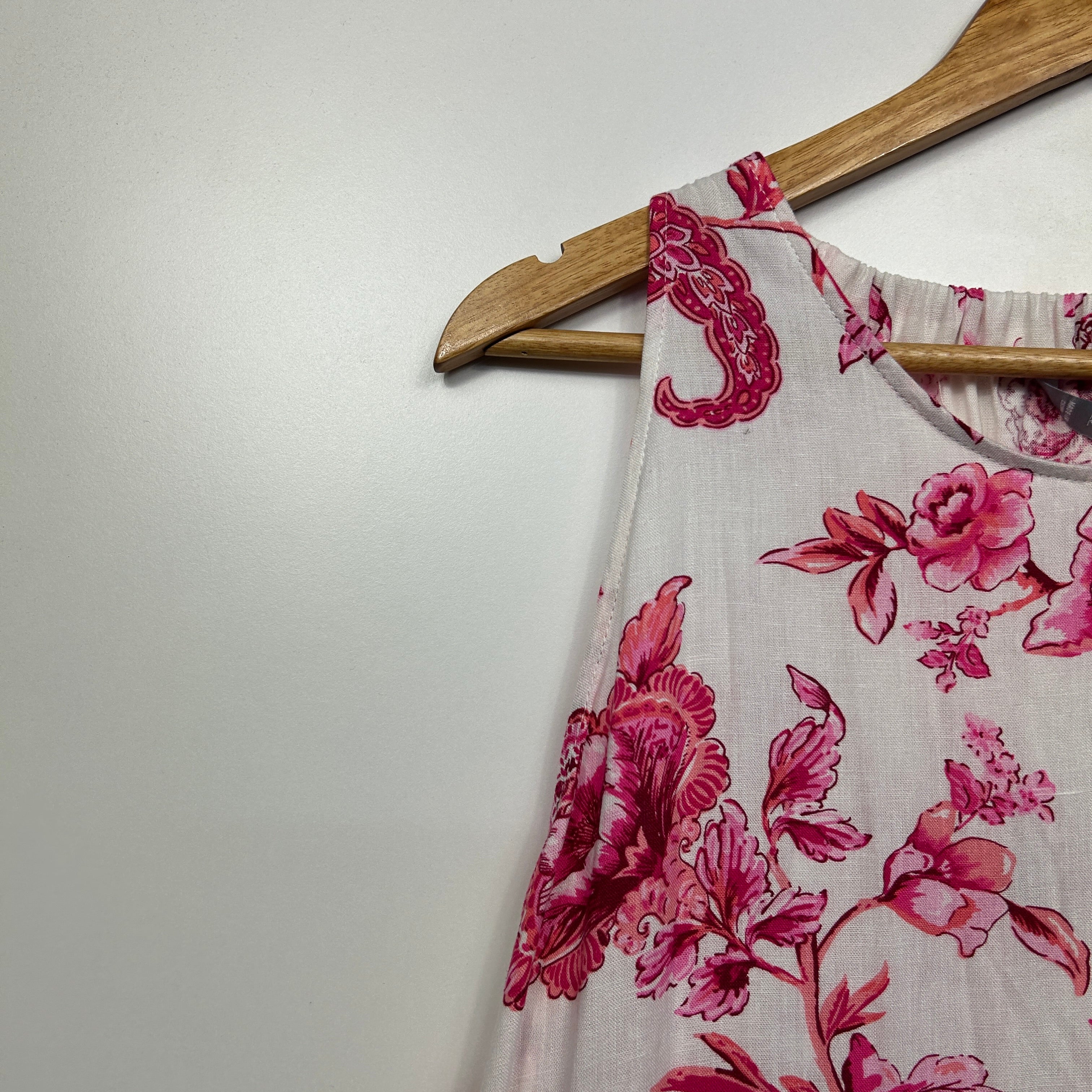 Katies Maxi Dress Size 14 Floral Pink Florals Sleeveless Linen Blend New - Image 3