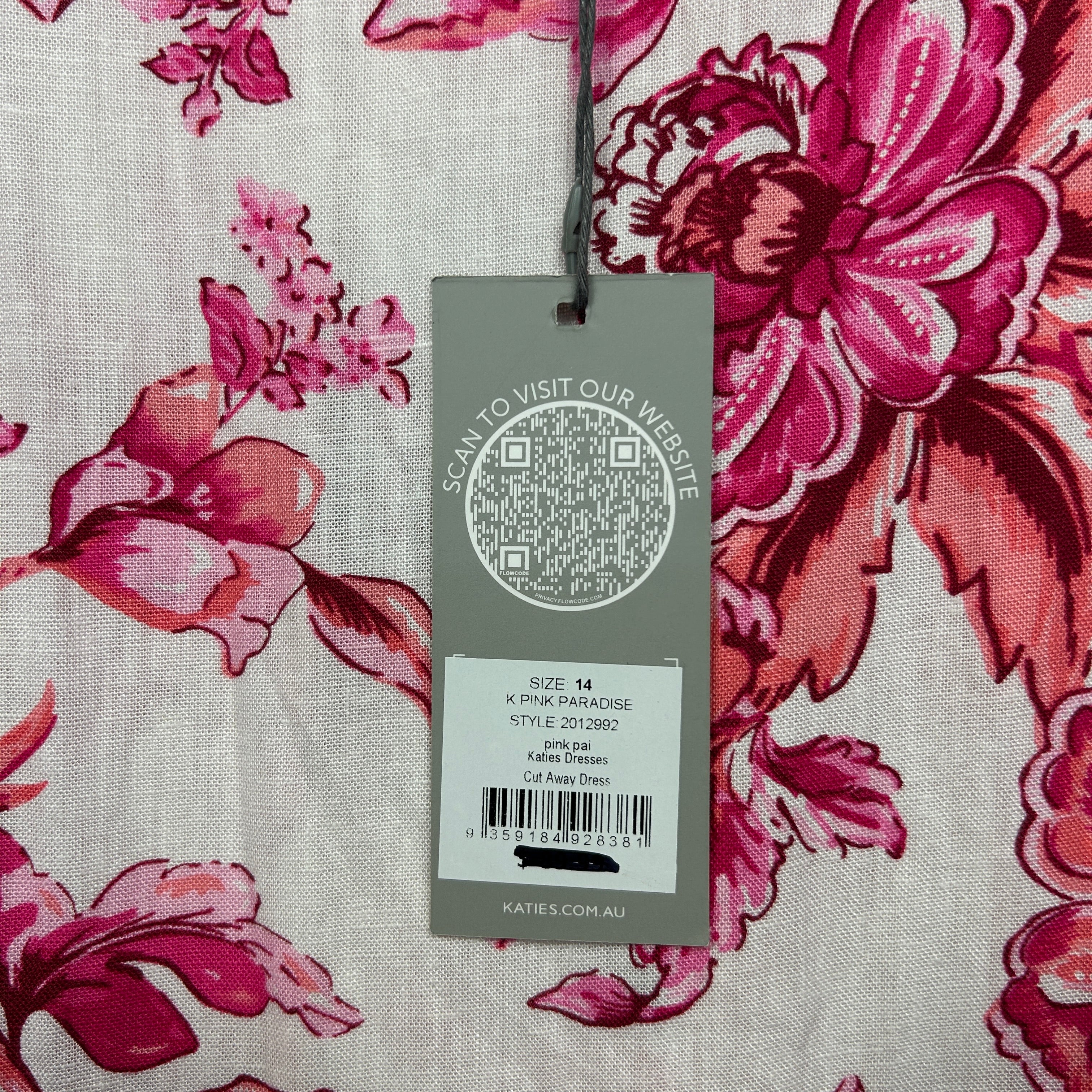 Katies Maxi Dress Size 14 Floral Pink Florals Sleeveless Linen Blend New - Image 5