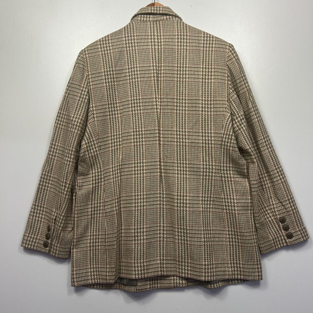 Vintage Katies Multicoloured Check Wool Blend Blazer - Size 16 - Image 2