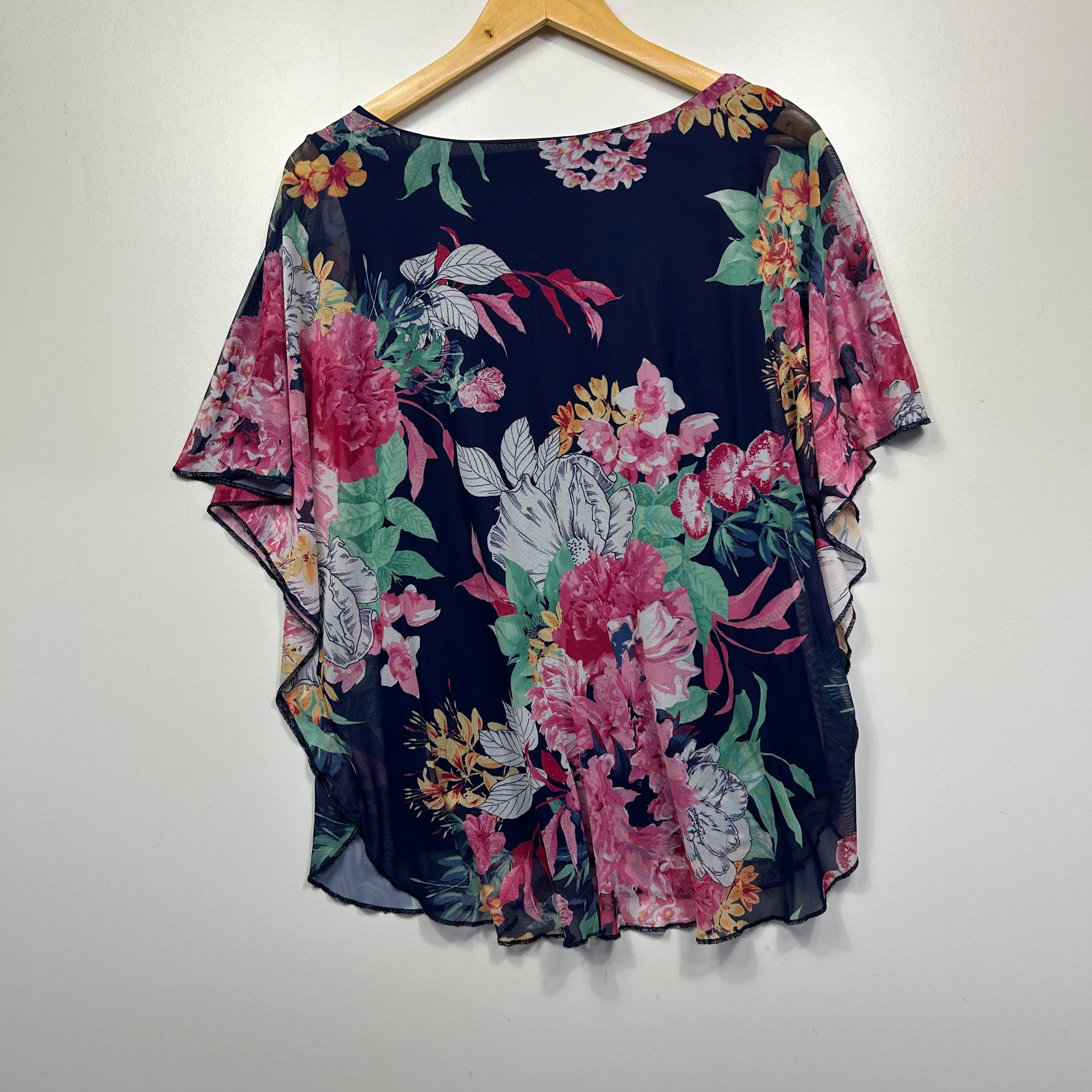 Katies Navy Floral Top - Size M - Image 2