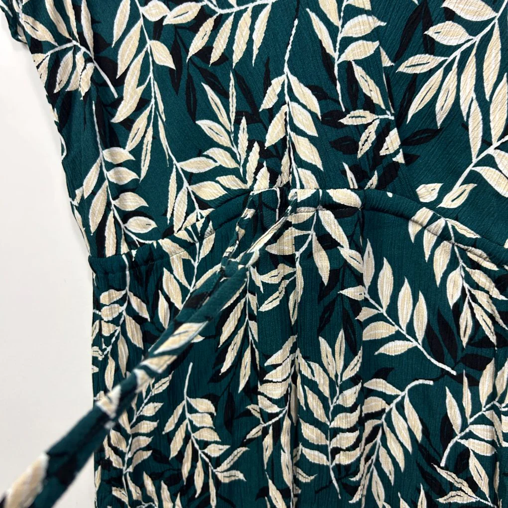 Katies Teal White Leaf Print Maxi Dress - Size 14 - Image 5