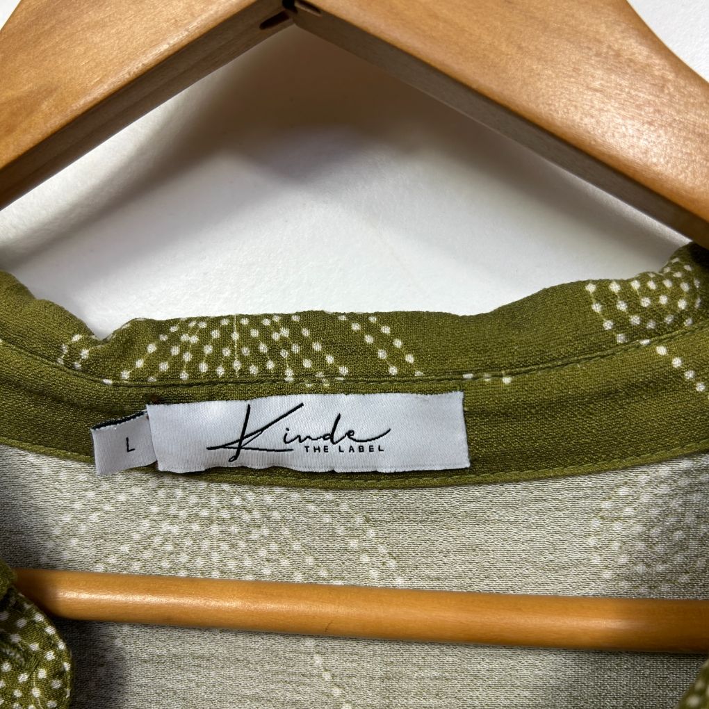 Kinde Green Linen Shirt Dress - Size L - Image 2