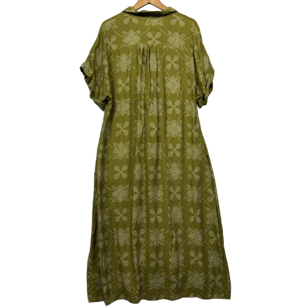 Kinde Green Linen Shirt Dress - Size L - Image 5
