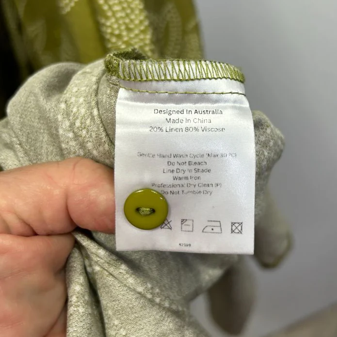 Kinde Green Linen Shirt Dress - Size L - Image 6