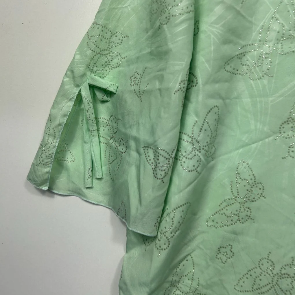 Vintage Mint Green Button Up Blouse - Size 20 - Image 3