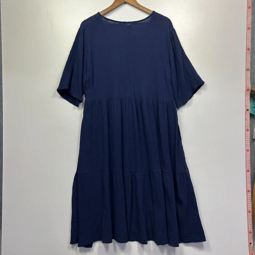 La Mode Australia Navy Cotton Dress - Size L/XL - Image 4