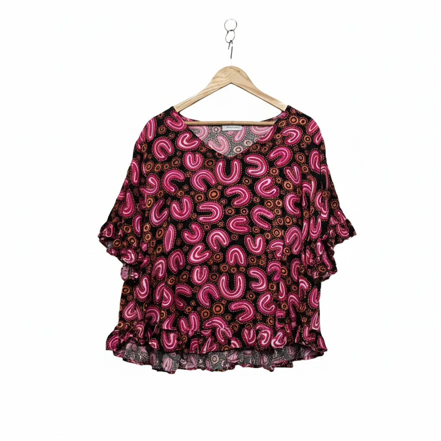 Little Party Dress Pink Paisley Top - Size 14