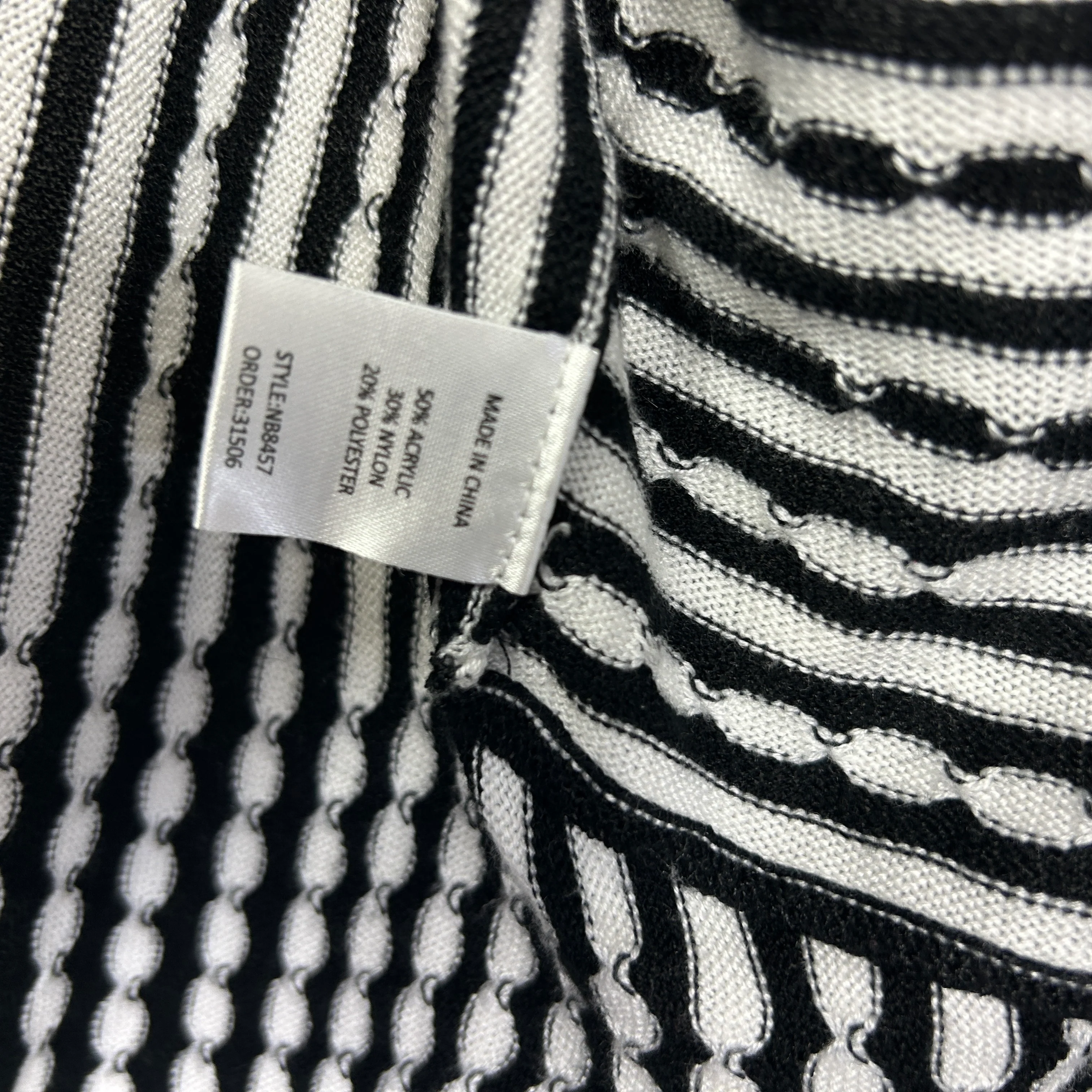 Liz Jordan Black and White Striped Cardigan - Size L - Image 5