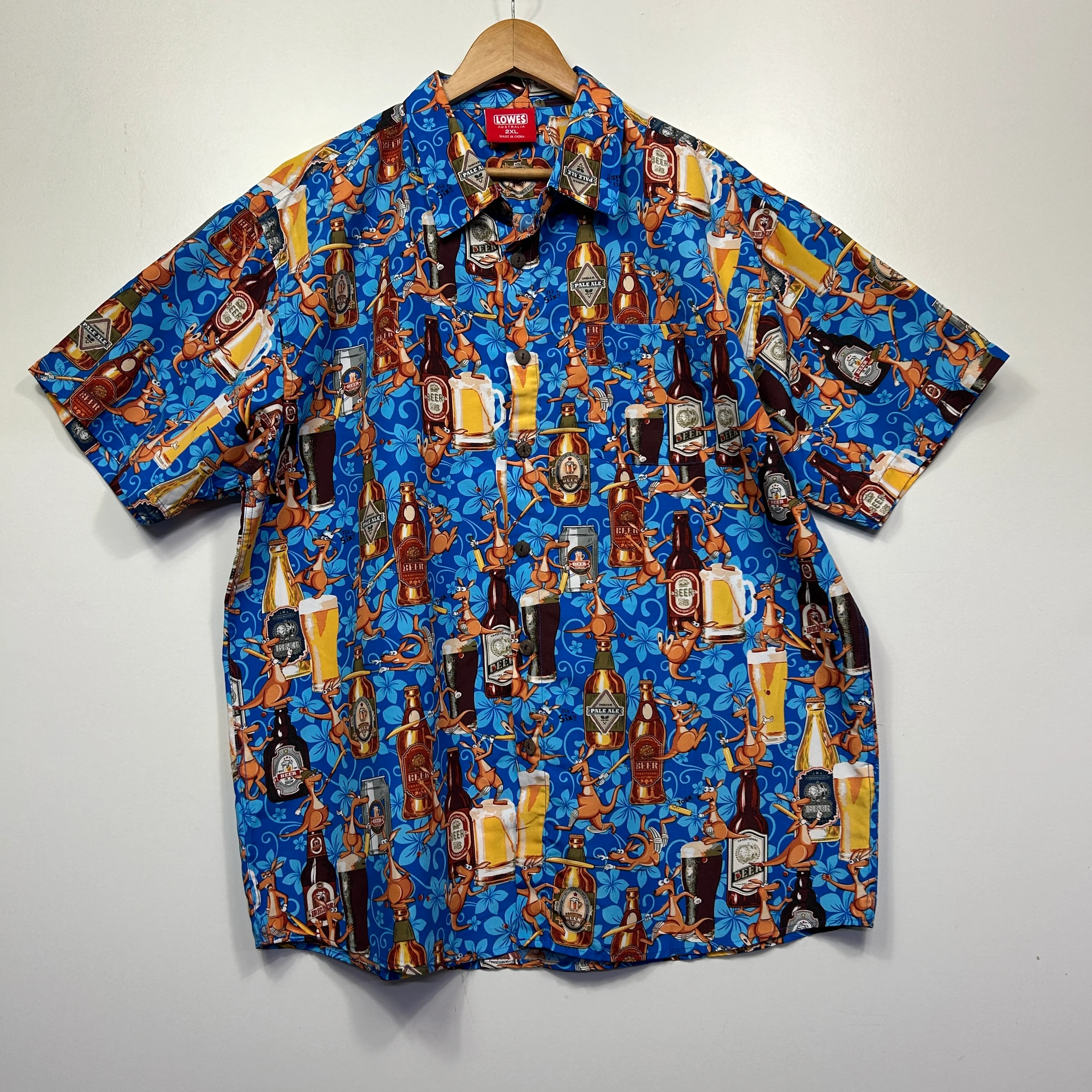 Lowes Blue Beer Aussie Short Sleeve Shirt - Size 2XL - Image 2