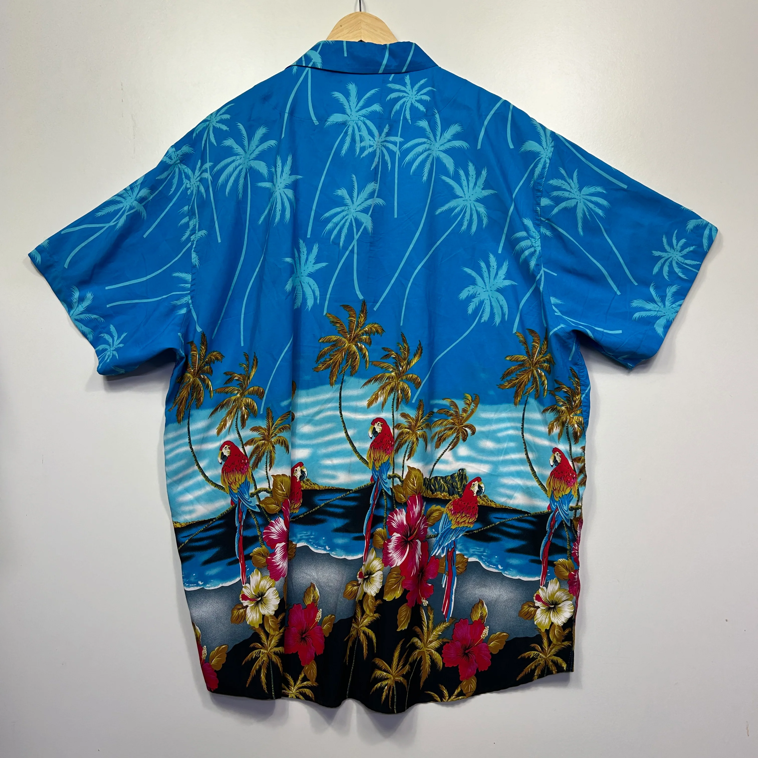 Lowes Blue Hawaiian Print Short Sleeve Shirt - Size 7XL - Image 2