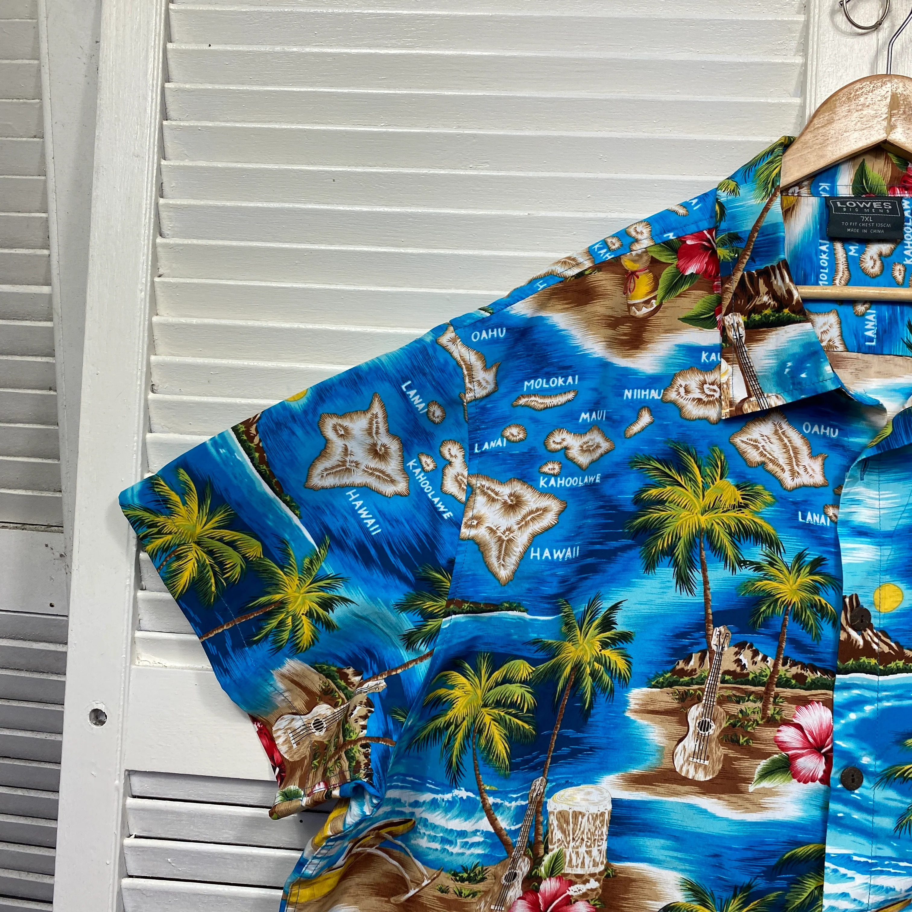 Hawaiian Lowes Men Shirt Size 7XL Short Sleeve Button Holiday Cruise - Image 3