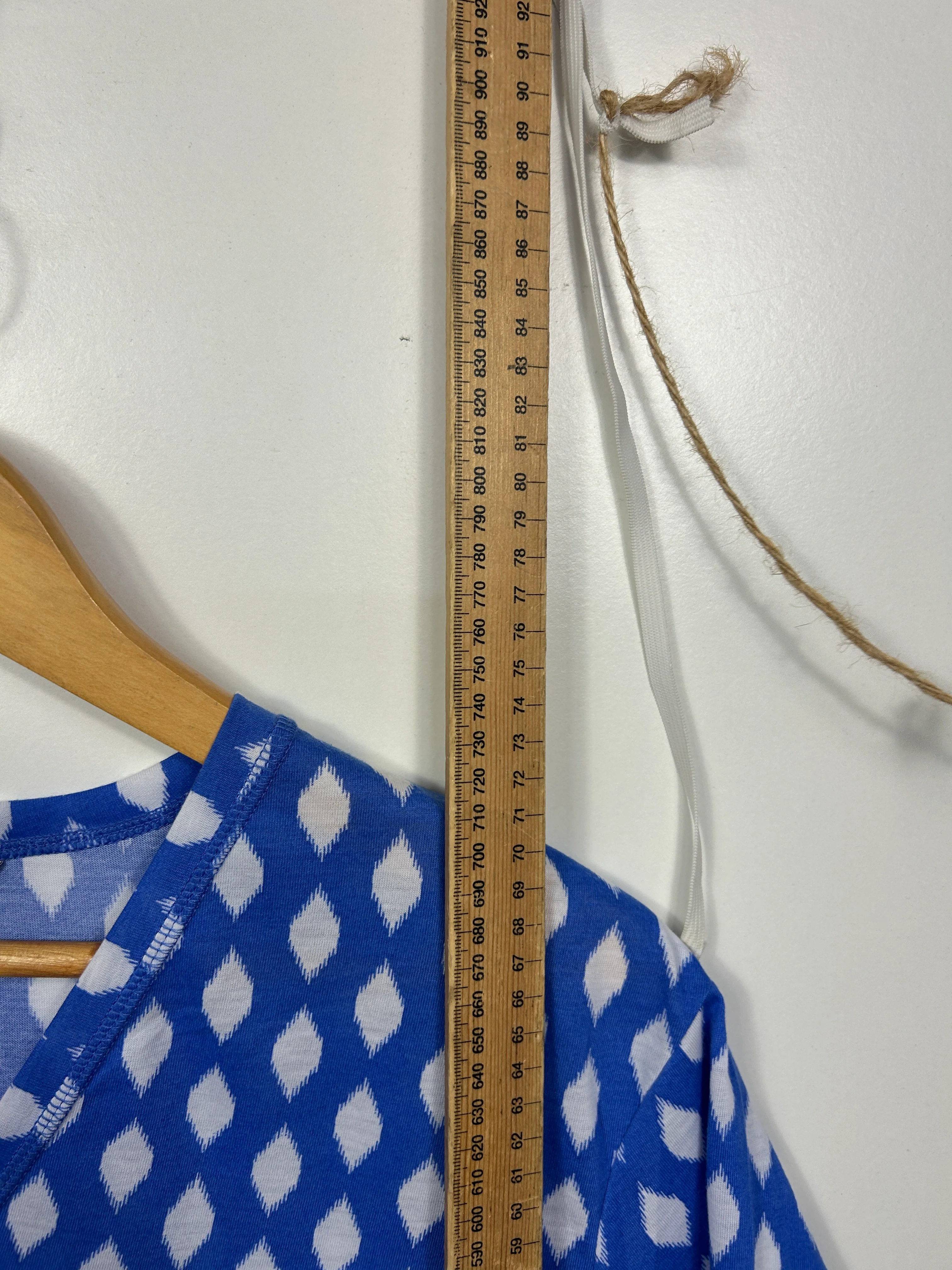 M&S Collection Blue and White Ikat Print Top - Size 16 - Image 6