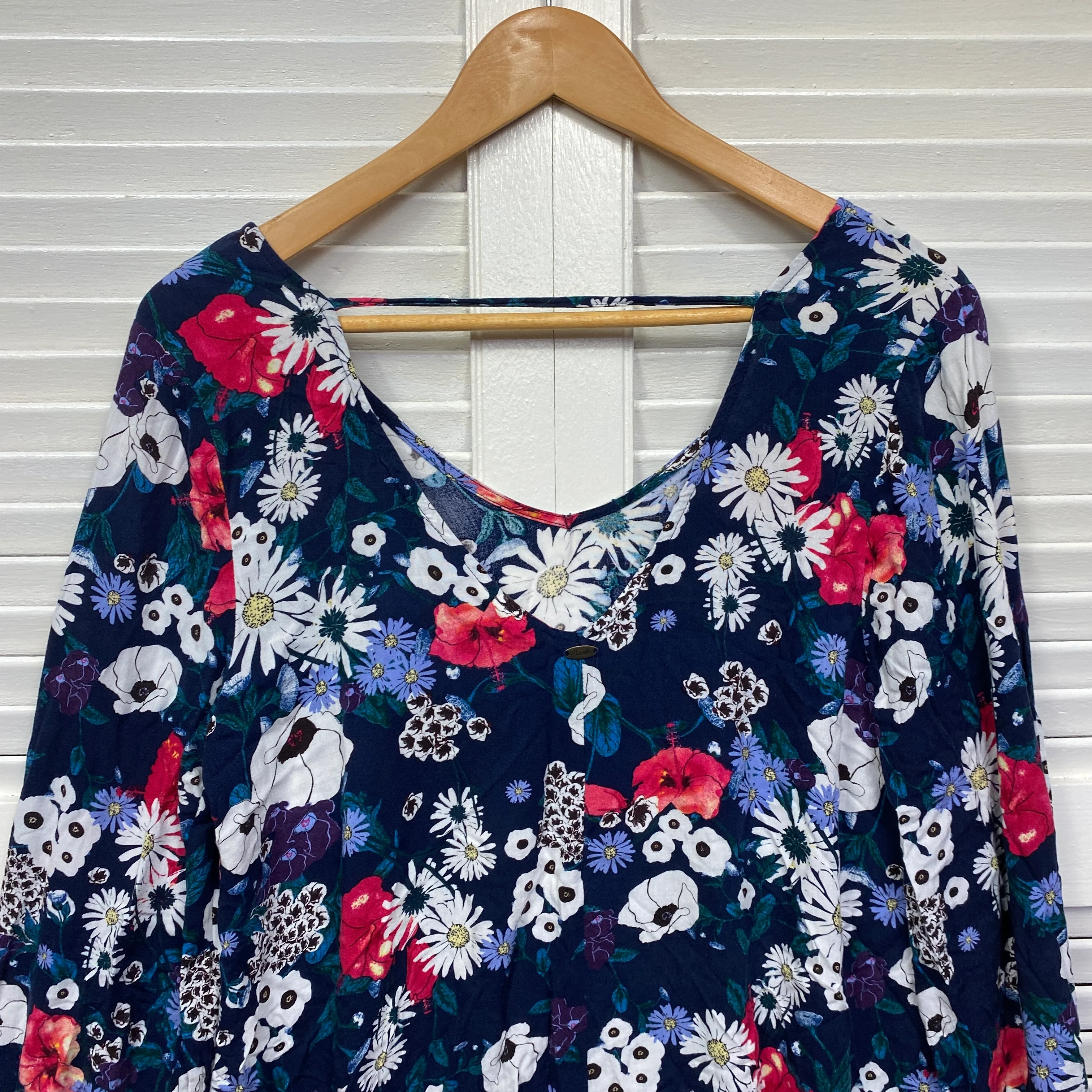 Mambo Top Size 14 Floral Long Sleeve Viscose - Image 6