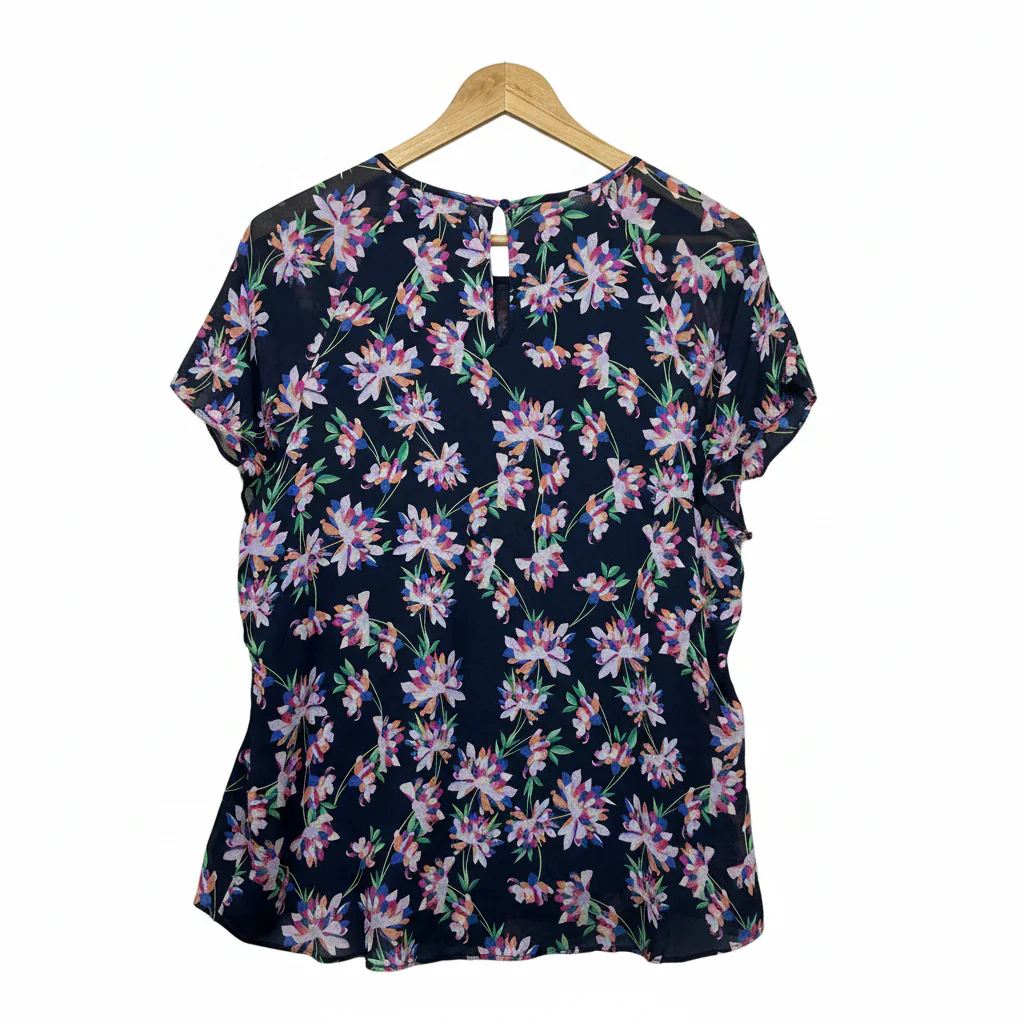Marcs Navy Multicoloured Floral Top - Size 14 - Image 2