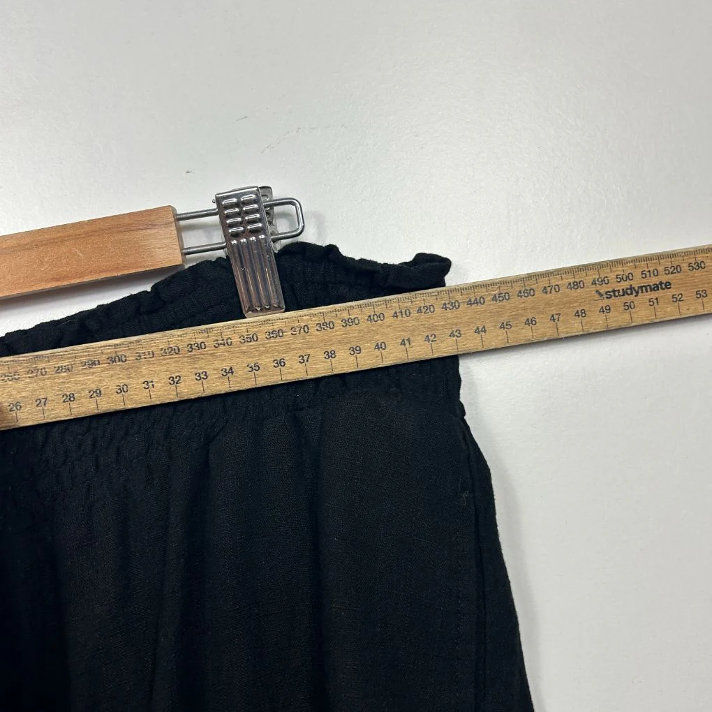 & me Black Linen Wide-Leg Cropped Pants - Size 14 - Image 6