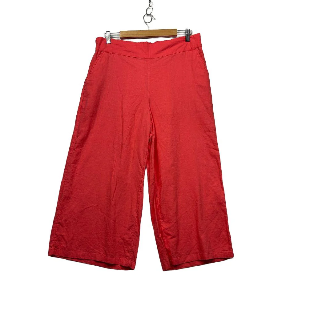 & me Coral Linen Wide Leg Pants - Size 14
