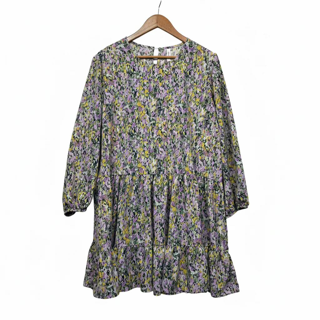 & Me Multicoloured Floral Tiered Dress - Size 18