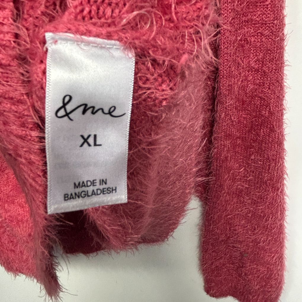 & me Pink Fluffy Knit Sweater - Size XL - Image 3
