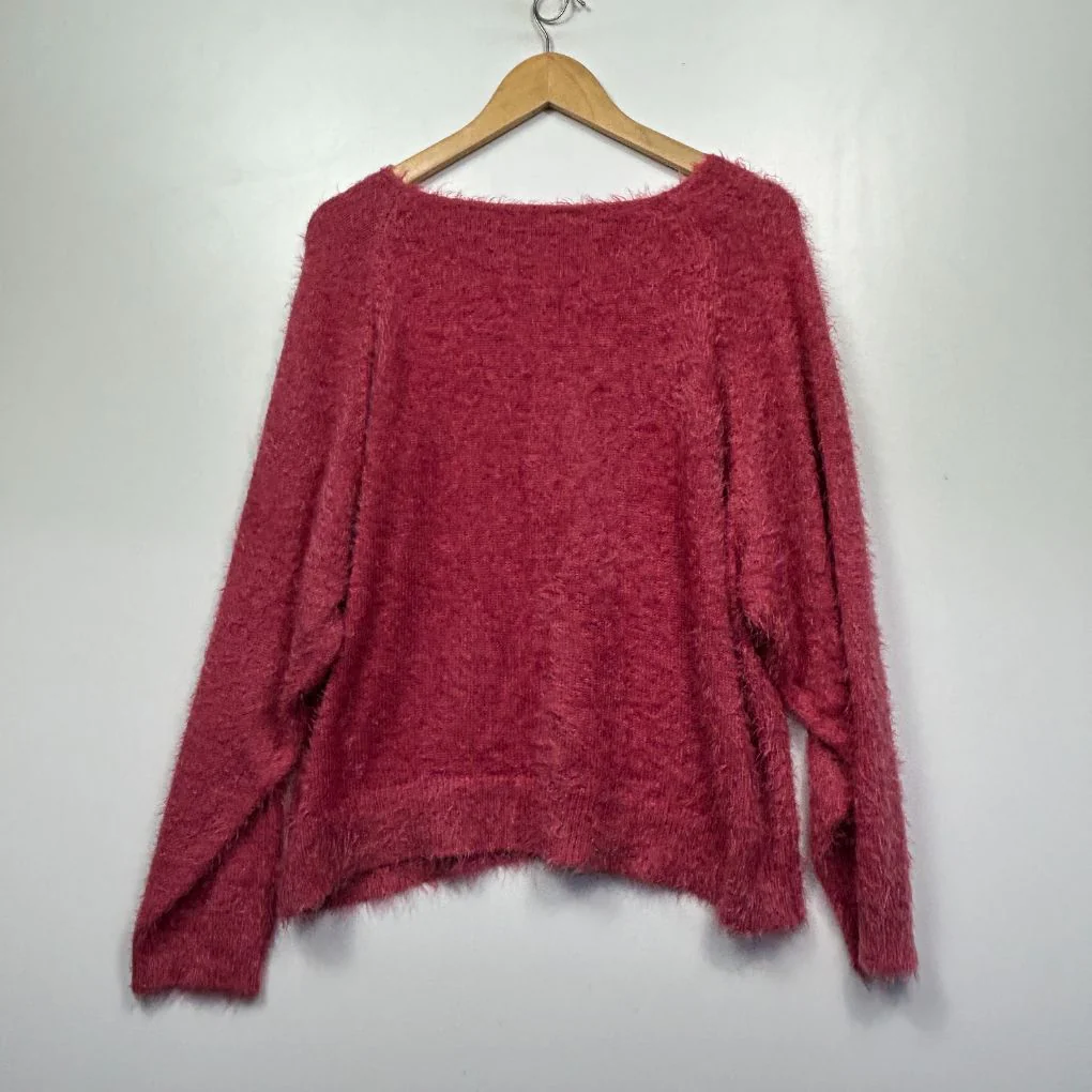 & me Pink Fluffy Knit Sweater - Size XL - Image 4