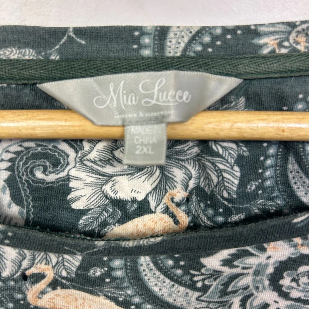 Mia Lucce Teal Paisley Print Top - Size 2XL - Image 4