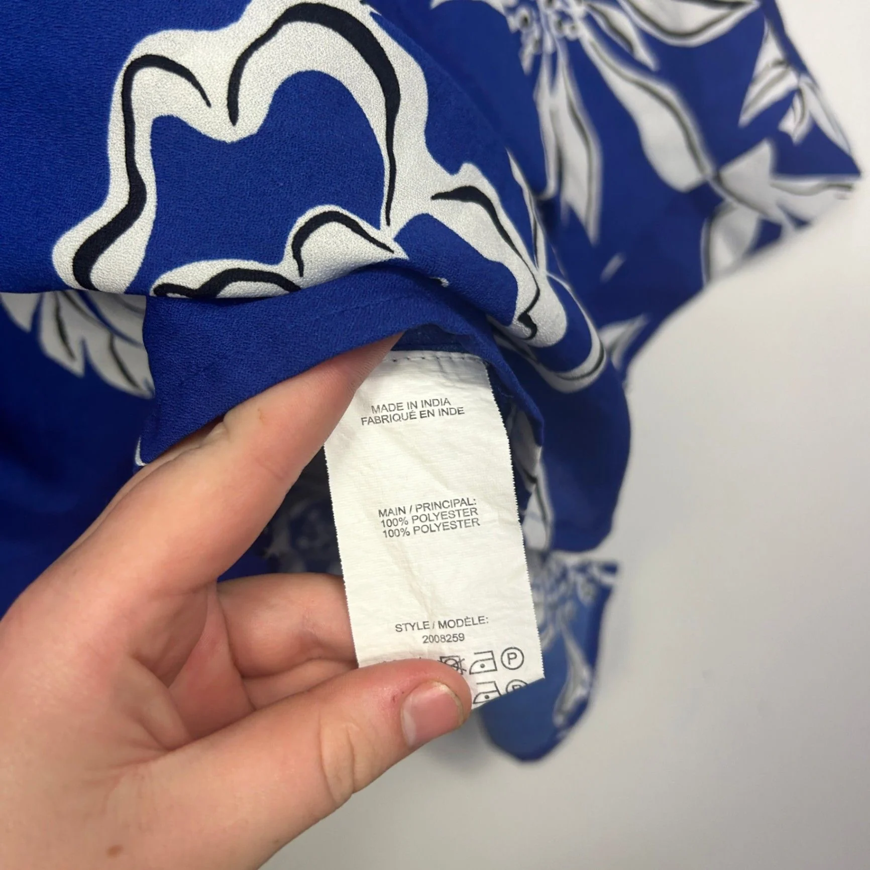 Miller Blue Floral Leaf 3/4 Sleeve Tops Size 14 - Image 4