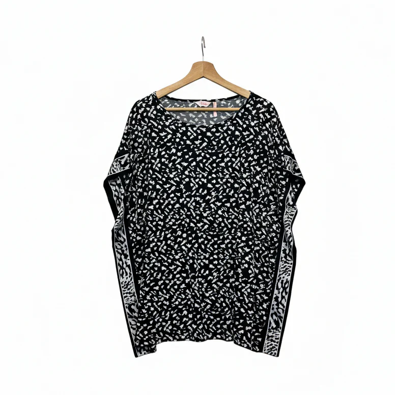 Millers Black and White Animal Print Kaftan - Size 18