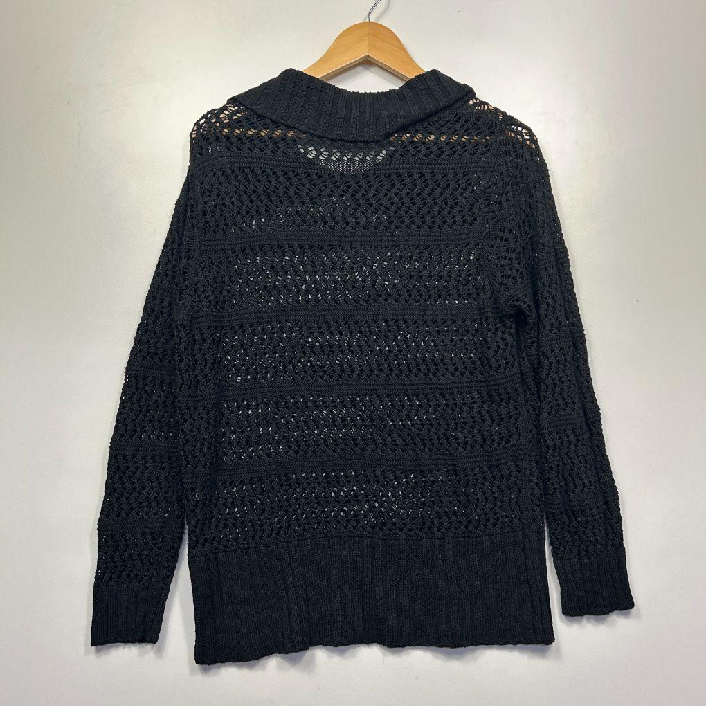 Millers Black Crochet Knit Sheer Jumper - Size XL - Image 4