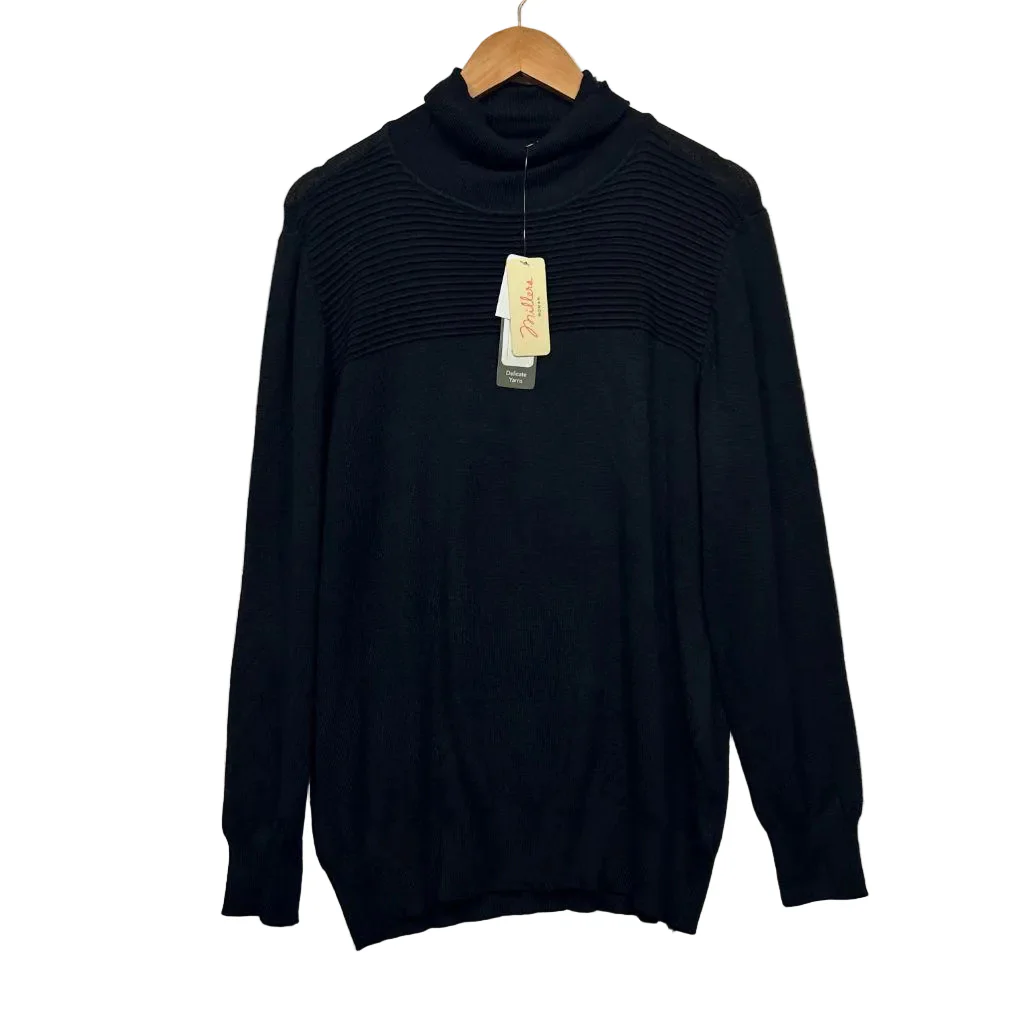 Millers Black Roll Neck Jumper - Size L