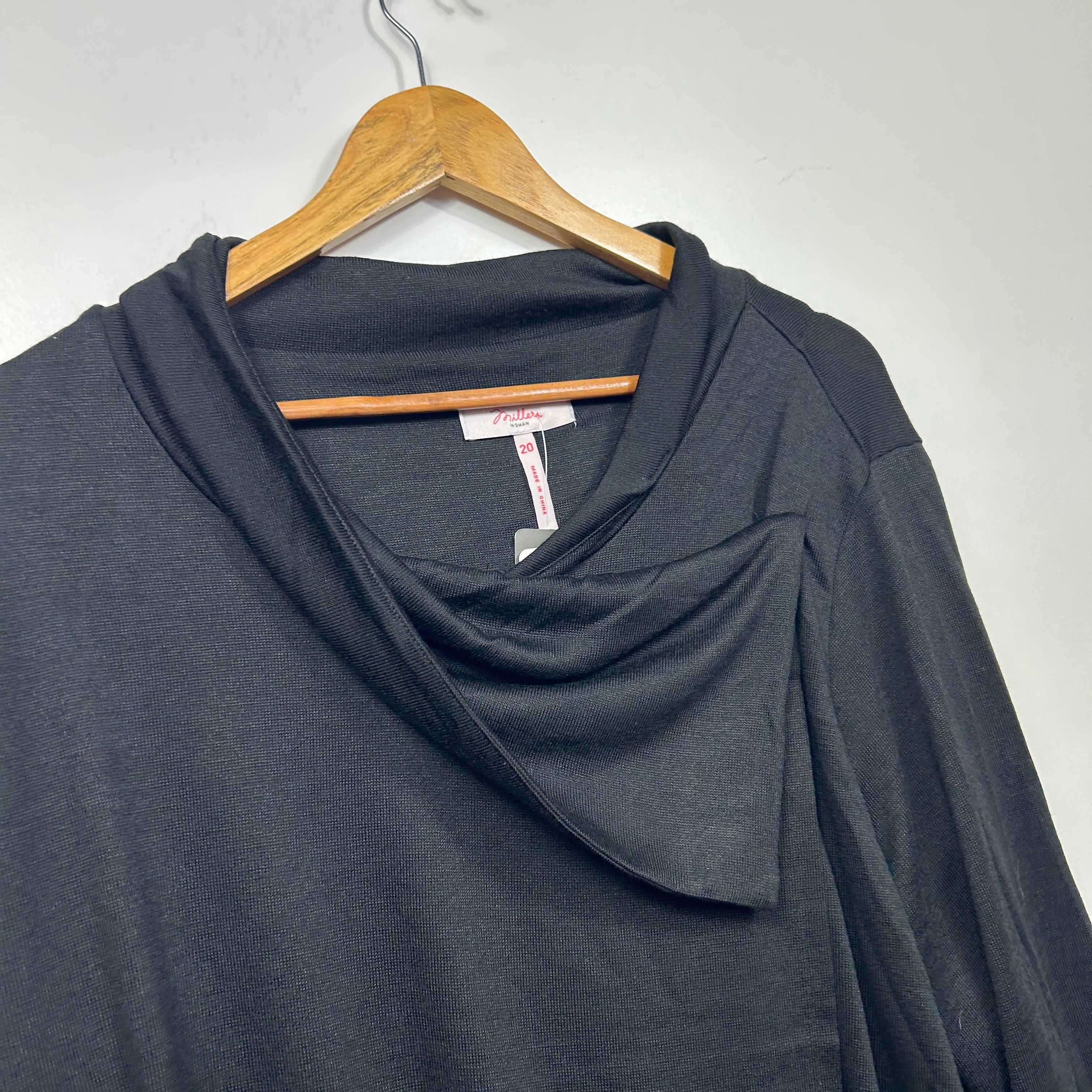Millers Black Textured Cowl Neck Knit Top - Size 20 - Image 4